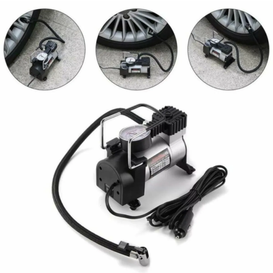 Kingstar Oto Lastik Hava Kompresörü Metal Görünümlü, Çakmaklıklı, 12v 150 Psi